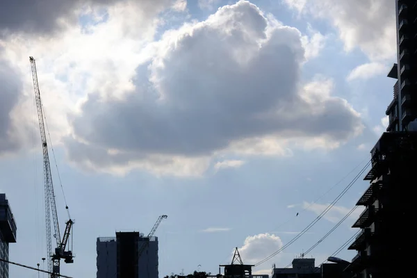 sky cloud and shadow of the building