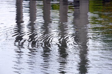 Dalganın soyut formu ve suyun yansıması.