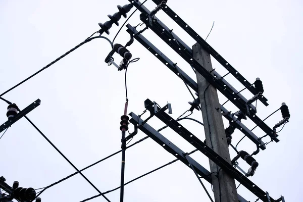 Linha Elétrica Cidade — Fotografia de Stock