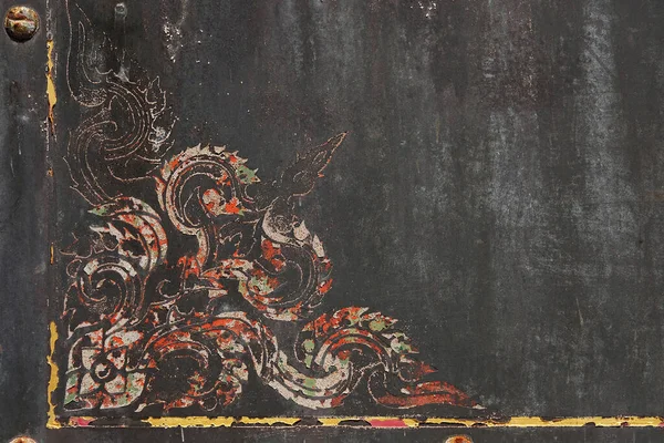 格子墙壁上的泰国图案艺术 — 图库照片