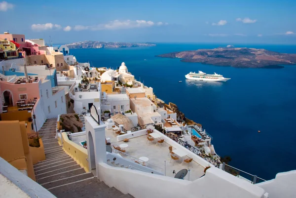 Morgen in Santorini Stockfoto