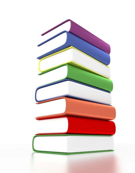 3B yığın kitap farklı renkler ile