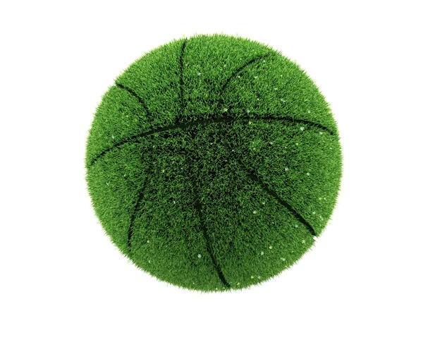 3D трав'яний баскетбол з квітами — стокове фото