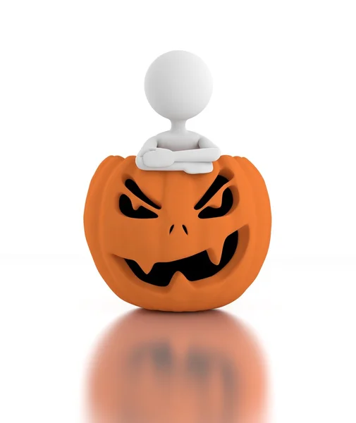 3D kişi içinde jack o fener duruyor ve silah geçer