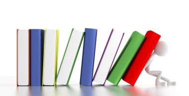 3D kişi düşen kitap destekler