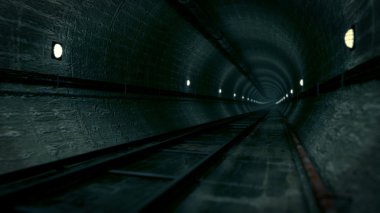 Dark subway tunnel with low depth of field