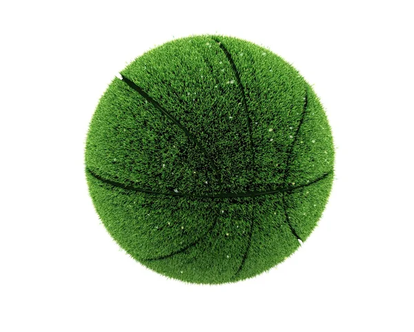 çiçek ile 3D çim basketbol. 3D çim top. geri dönüşüm kavramı.