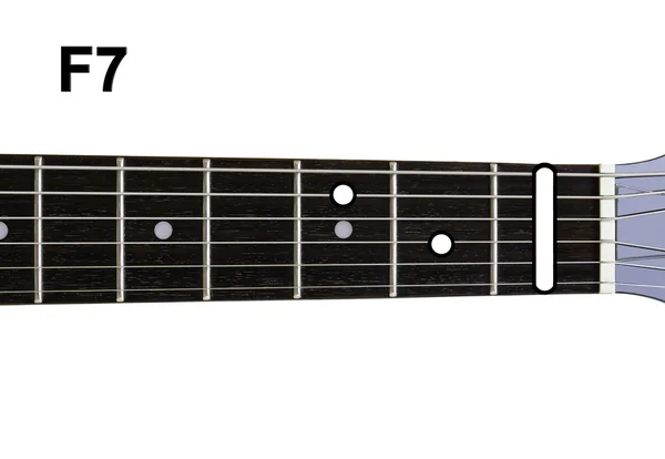 Diagramas de acordes de guitarra - F7 —  Fotos de Stock