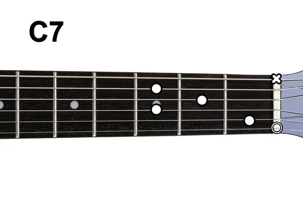 Diagramas de Acordes de Guitarra - C7 — Fotografia de Stock