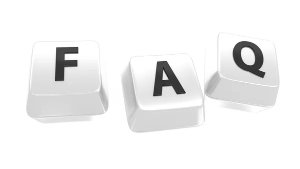 FAQ written in black on white computer keys — Stock Photo, Image