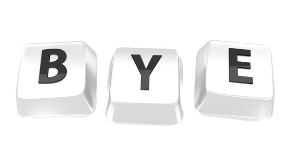 siyah beyaz bilgisayar tuşlarında yazılı bye