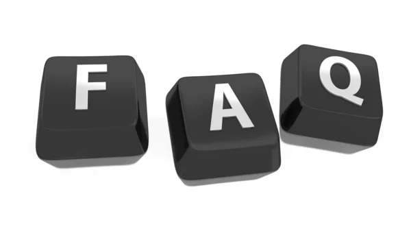 FAQ written in white on black computer keys — Stock Photo, Image