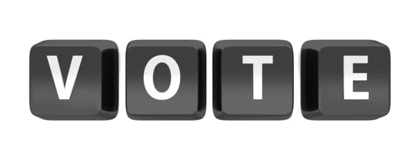 VOTE escrito em branco em teclas de computador preto — Fotografia de Stock