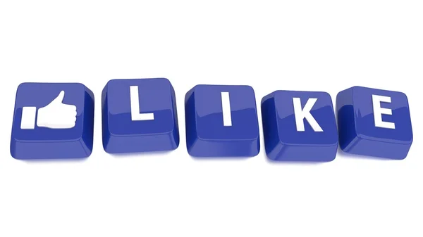 Sanki beyaz mavi bilgisayar anahtar simgesi bir başparmak ile yazılmış. 3D çizim. izole arka plan.