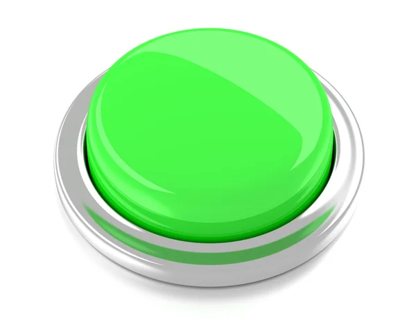 Blank green push button. 3d illustration. Isolated background. — Stock Photo, Image