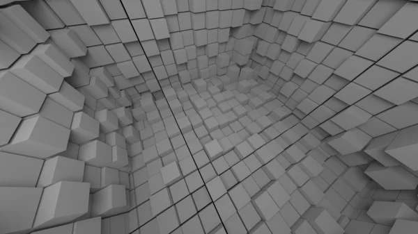Cubos cinza 3d formando um cubo — Fotografia de Stock