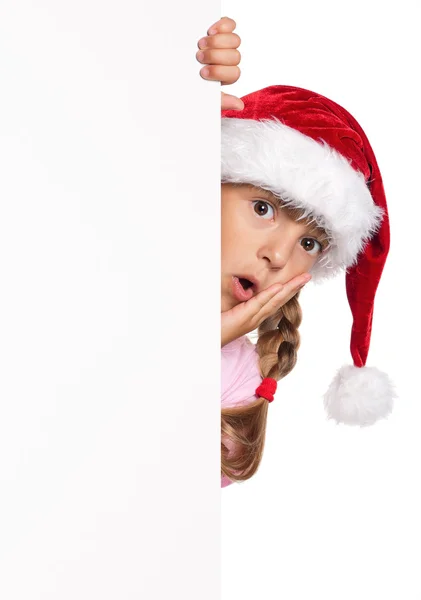 Little girl in Santa hat — Stock Photo, Image