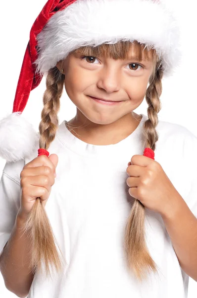 Κοριτσάκι σε santa καπέλο — Φωτογραφία Αρχείου