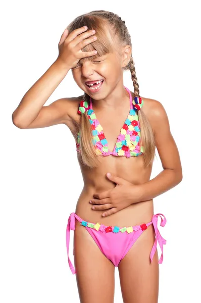 Little girl in swimsuit — Stock Photo, Image