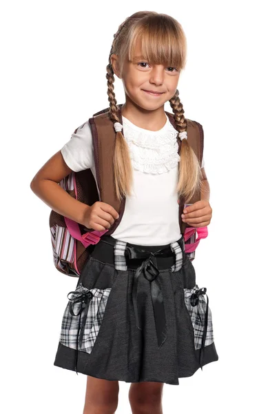 Little girl with backpack — Stock Photo, Image