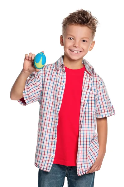 Boy with rugby ball — Stock Photo, Image