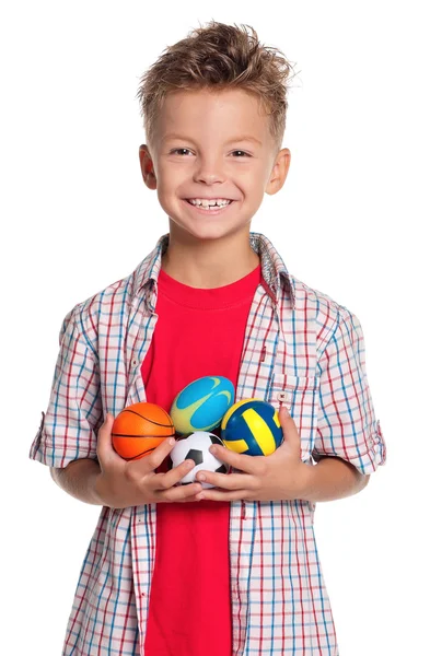 Boy with small balls — Stock Photo, Image