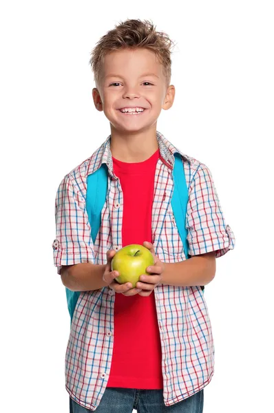 Jongen met rugzak — Stockfoto