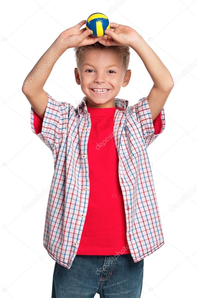 バレーボールのボールを持つ少年 ストック写真 C Valiza