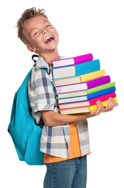 Junge mit Büchern — Stockfoto