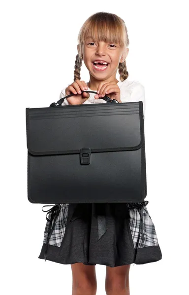 Little girl with briefcase — Stock Photo, Image