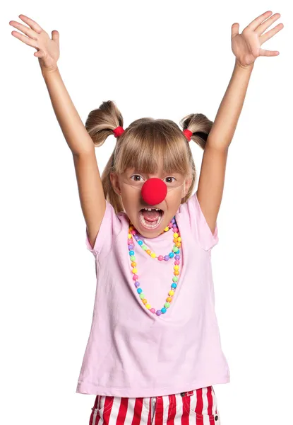 Dziewczynka z nos klauna — Zdjęcie stockowe