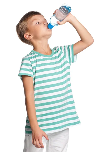 Boy with bottle of water — Stock Photo, Image