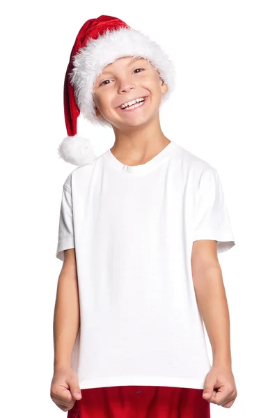 Bambino in cappello da Babbo Natale — Foto Stock