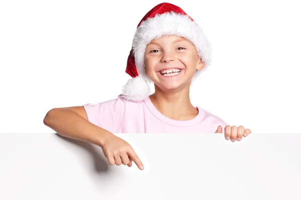 Bambino in cappello da Babbo Natale — Foto Stock