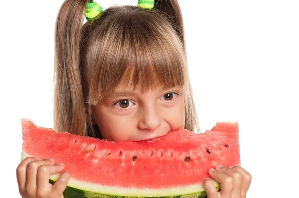 Little girl with watermelon — Stock Photo, Image