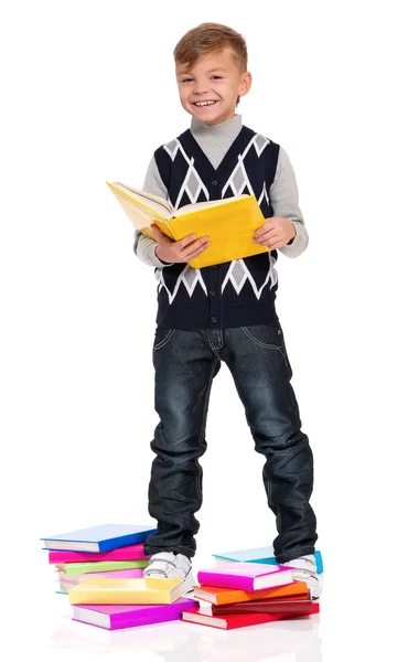 Boy with books — Stock Photo, Image