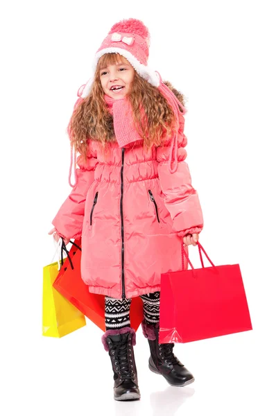 Маленькая девочка в зимней одежде — стоковое фото