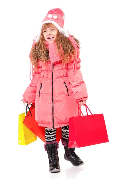 Little girl in winter clothing — Stock Photo, Image