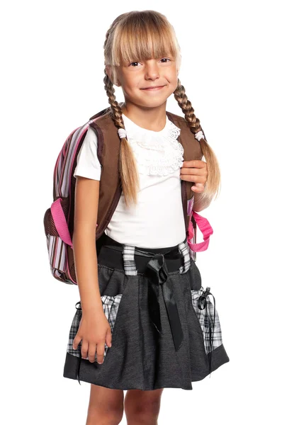 Little girl with backpack — Stock Photo, Image