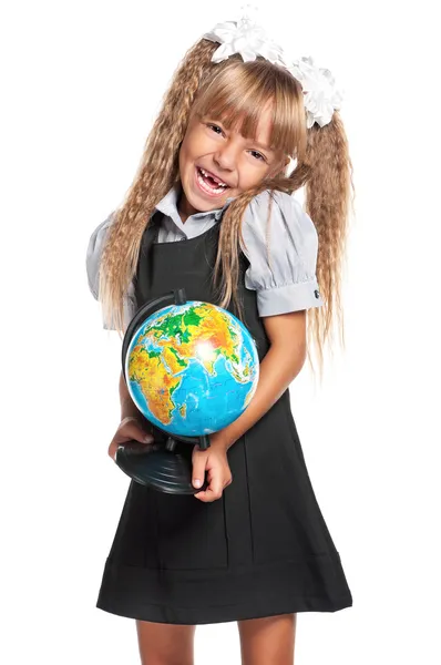 与地球的小女孩 — 图库照片