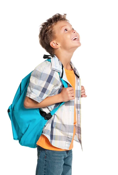 Junge mit Rucksack — Stockfoto