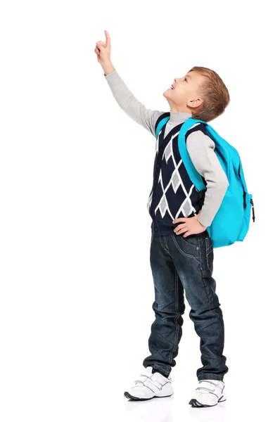 Niño con mochila — Foto de Stock