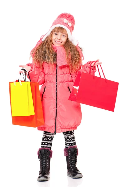 Kislány a téli ruházat — Stock Fotó