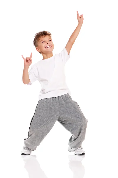Мальчик танцует — стоковое фото