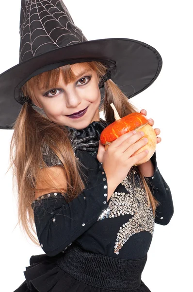 Kicsi lány, halloween jelmez — Stock Fotó