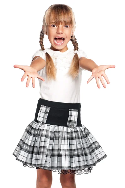 Petite fille en uniforme scolaire — Photo