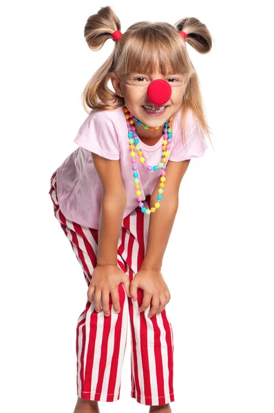 Little girl with clown nose — Stock Photo, Image