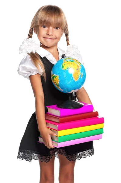 Little girl with globe — Stock Photo, Image