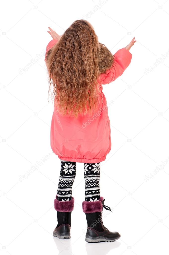 Little girl in winter clothing