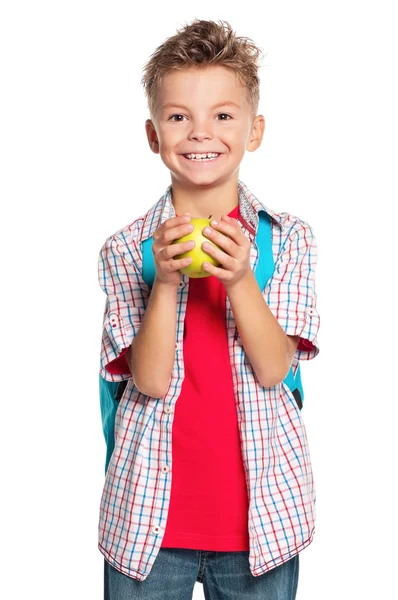 Junge mit Rucksack — Stockfoto